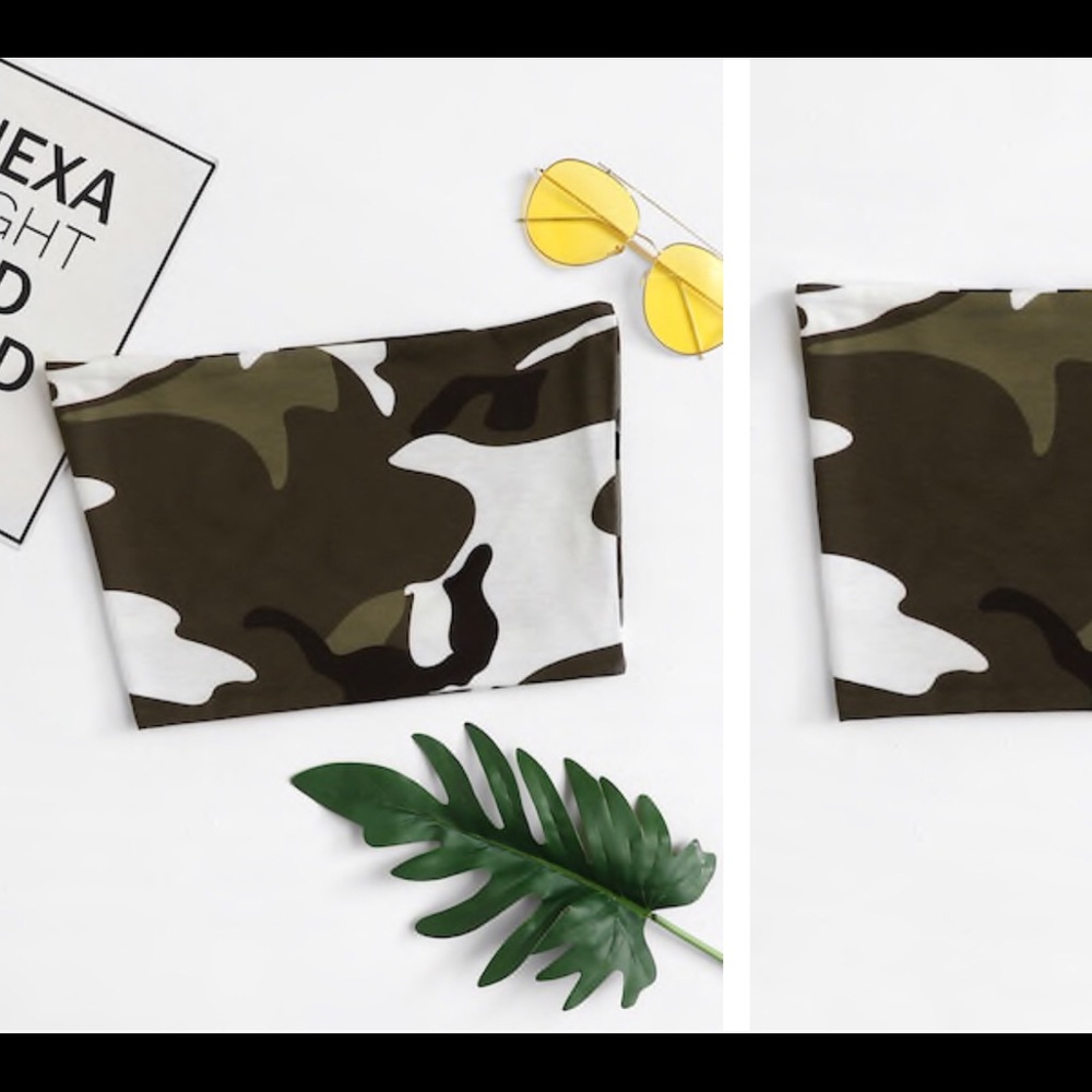 Camouflage bandeau top